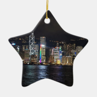 Hong Kong Harbour 's nachts Keramisch Ornament