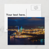 Hong Kong Harbour Skyline Lights bij nacht Briefkaart (Voorkant / Achterkant)