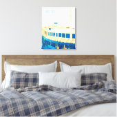 Hong Kong Harbour veerboot vintage Canvas Afdruk (Insitu (Slaapkamer))