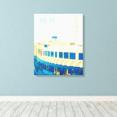 Hong Kong Harbour veerboot vintage Canvas Afdruk (Insitu (Houten vloer))