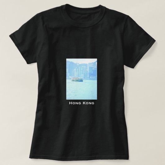 Hong Kong Harbour veerboot vintage T-shirt (Design voorkant)