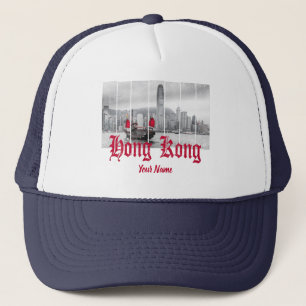 Hong Kong haven skyline vintage porseleinen souven Trucker Pet
