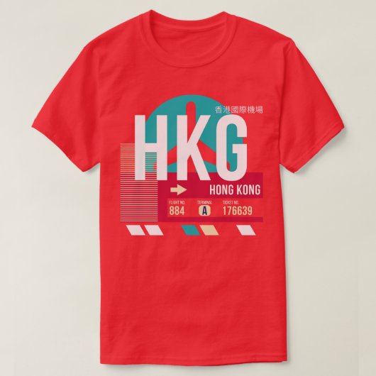 Hong Kong HKG Airport Code Bagage Label 3 T-shirt (Design voorkant)