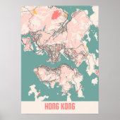 Hong Kong - Hong Kong Chalk City Map Poster (Voorkant)