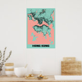 Hong Kong - Hong Kong Peony City Map Poster (Keuken)