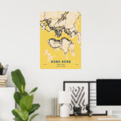 Hong Kong - Hong Kong Yellow City Map Poster (Thuiskantoor)