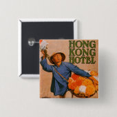 Hong Kong Hotel Vierkante Button 5,1 Cm (Voorkant /achterkant)