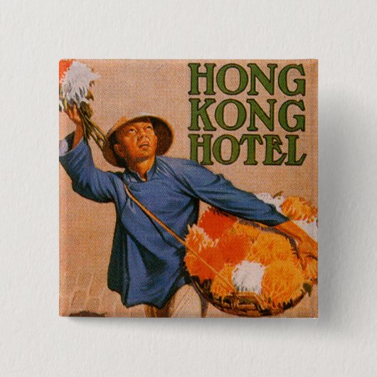 Hong Kong Hotel Vierkante Button 5,1 Cm (Voorkant)