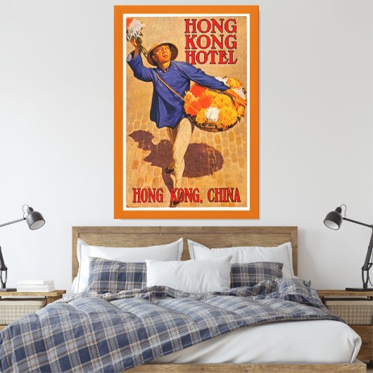 Hong Kong Hotel - XL Canvas Afdruk (Insitu (Slaapkamer))