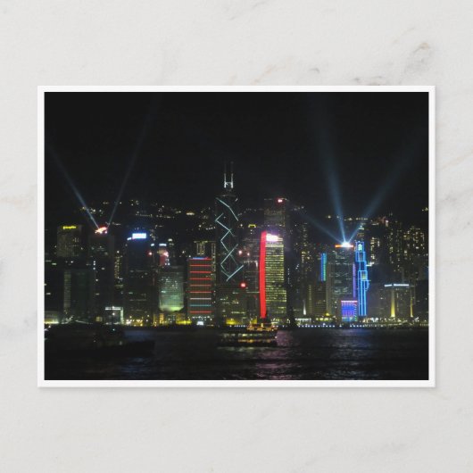 hong kong Island light show Briefkaart (Voorkant)