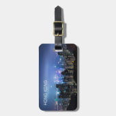 Hong Kong Island Skyline Panorama Night Souvenir Bagagelabel (Voorkant verticaal)