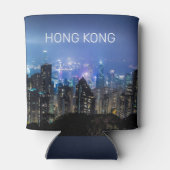 Hong Kong Island Skyline Panorama Night Souvenir Blikjeskoeler (Achterkant)