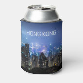 Hong Kong Island Skyline Panorama Night Souvenir Blikjeskoeler (Blikje Achterkant)