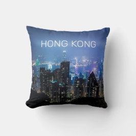Hong Kong Island Skyline Panorama Night Souvenir Kussen