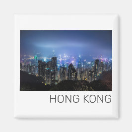 Hong Kong Island Skyline Panorama Night Souvenir Magneet