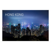 Hong Kong Island Skyline Panorama Night Souvenir Perfect Poster (Voorkant)