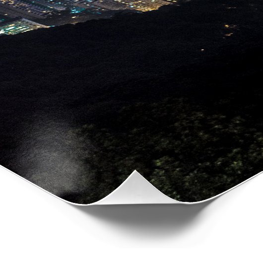 Hong Kong Island Skyline Panorama Night Souvenir Perfect Poster (Hoek)