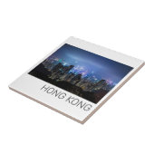 Hong Kong Island Skyline Panorama Night Souvenir Tegeltje (Zijkant)