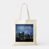 Hong Kong Island Skyline Panorama Night Souvenir Tote Bag (Achterkant)