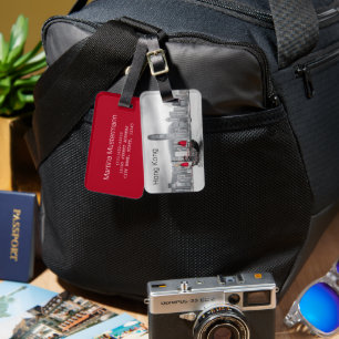 Hong Kong Island Skyline Panorama Souvenir Bagagelabel