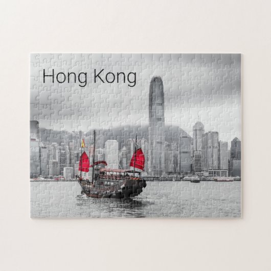 Hong Kong Island Skyline  Panorama Souvenir Legpuzzel (Horizontaal)