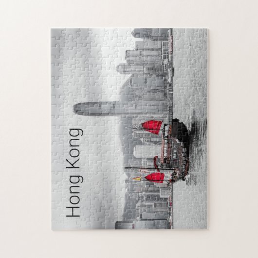 Hong Kong Island Skyline Panorama Souvenir Legpuzzel (Verticaal)