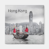 Hong Kong Island Skyline  Panorama Souvenir Magneet (Voorkant)