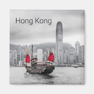 Hong Kong Island Skyline  Panorama Souvenir Magneet