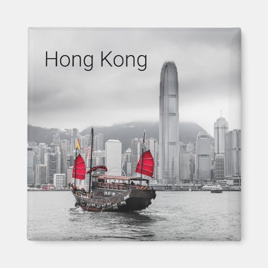 Hong Kong Island Skyline  Panorama Souvenir Magneet (Voorkant)