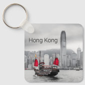 Hong Kong Island Skyline  Panorama Souvenir Sleutelhanger (Voorkant)