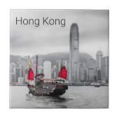 Hong Kong Island Skyline Panorama Souvenir Tegeltje (Voorkant)