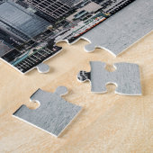 Hong Kong Island Skyline Retro Cityscape  Legpuzzel (Zijkant)