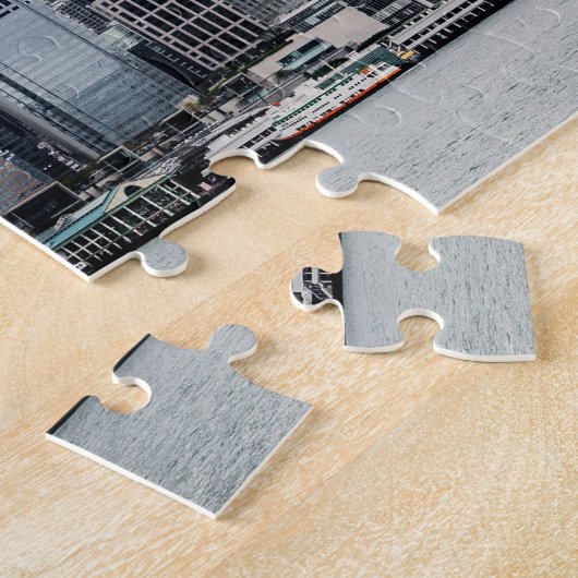 Hong Kong Island Skyline Retro Cityscape  Legpuzzel (Zijkant)