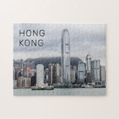 Hong Kong Island Skyline Retro Cityscape  Legpuzzel (Horizontaal)