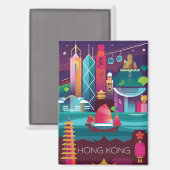 Hong Kong koelkastmagneet Magneet (Voorkant / Achterkant)