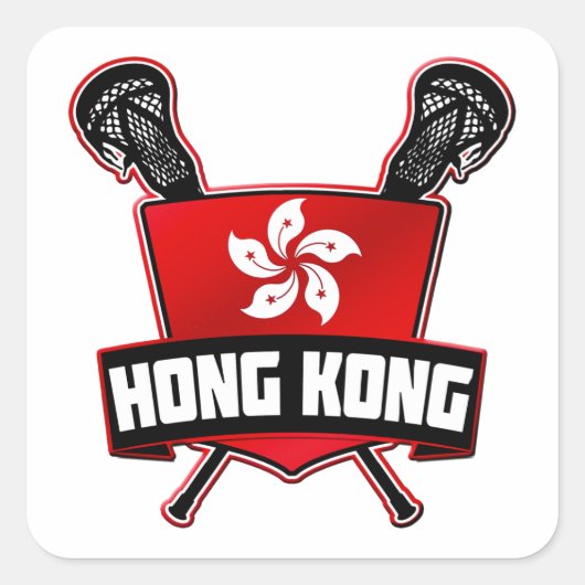 Hong Kong Lacrosse Vierkante Sticker (Voorkant)