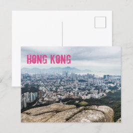 Hong Kong Lion Rock Hill Skyline Panorama Souvenir Feestdagenkaart