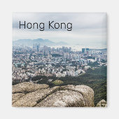 Hong Kong Lion Rock Hill Skyline Panorama Souvenir Magneet (Voorkant)