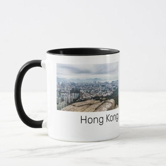 Hong Kong Lion Rock Hill Skyline Panorama Souvenir Mok (Links)