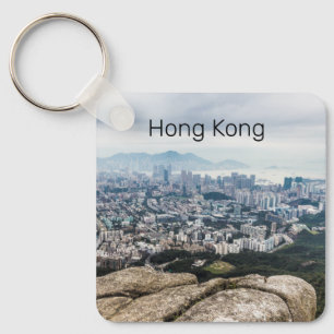 Hong Kong Lion Rock Hill Skyline Panorama Souvenir Sleutelhanger