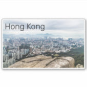 Hong Kong Lion Rock Hill Skyline Panorama Souvenir Sticker (Voorkant)