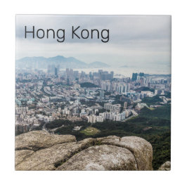 Hong Kong Lion Rock Hill Skyline Panorama Souvenir Tegeltje