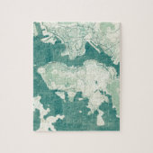 Hong Kong Map Blue  Waterverf Legpuzzel (Verticaal)