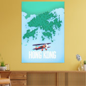 Hong Kong Map Canvas Afdruk (Insitu (Woonkamer))