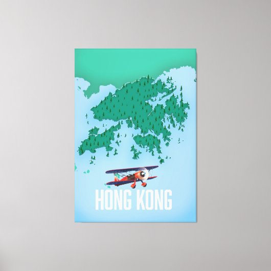Hong Kong Map Canvas Afdruk (Voorkant)
