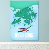 Hong Kong Map Canvas Afdruk (Insitu (Houten vloer))
