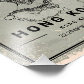 Hong Kong map print poster canvas (Hoek)