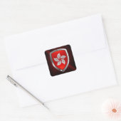 Hong Kong Metallic Emblem Vierkante Sticker (Envelop)