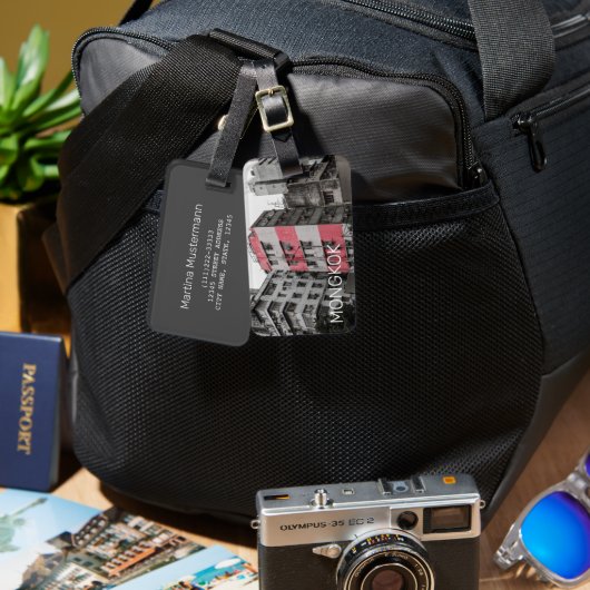 Hong Kong Mongkok China Kowloon Fine Art Souvenir Bagagelabel (Voorkant /achterkant)