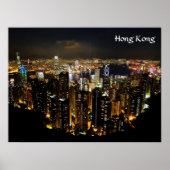 Hong Kong Nachtlandschap Poster (Voorkant)